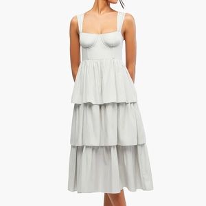 WEWOREWHAT | Corset Poplin Dress Ivory